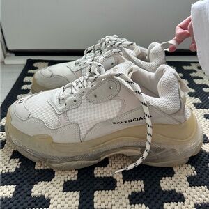 Triple S Men's Sneakers in White and Cream